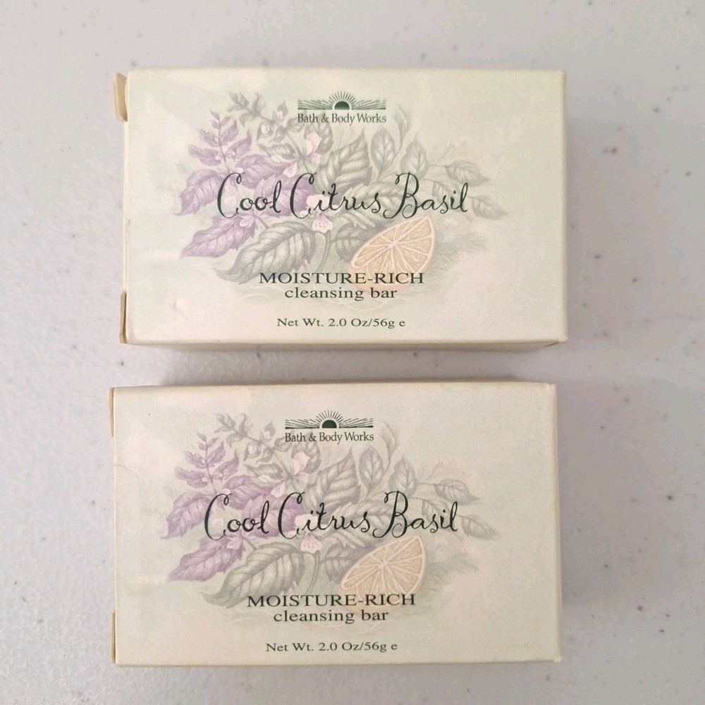 Vintage ORIGINAL Bath & Body Works COOL CITRUS BASIL Moisture Cleansing Bar 2 oz